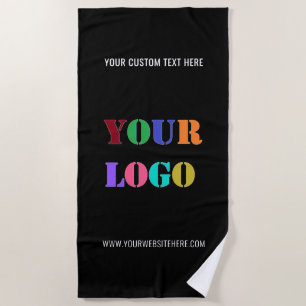 Serviette De Plage Logo d'entreprise personnalisé Texte Plage Serviet