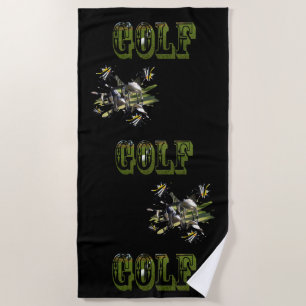 Serviette De Plage logo Green Dimensional Golf Picture,