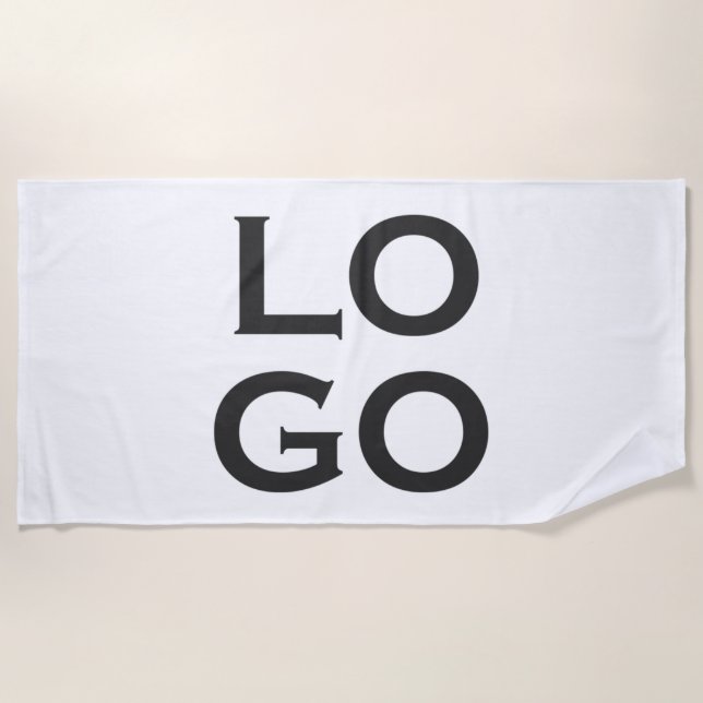 Serviette De Plage Logo personnalisé de l'entreprise ou de l'entrepri (Devant)