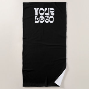 Serviette De Plage Logo Personnalisé Noir Entreprise promotionnelle