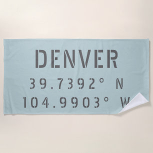 Serviette De Plage Longitude de la latitude de Denver