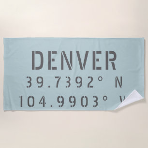 Serviette De Plage Longitude de la latitude de Denver