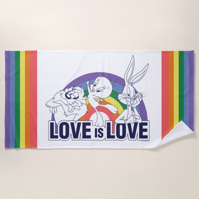 Serviette De Plage LOONEY TUNES™ - L'amour c'est l'amour (Devant)