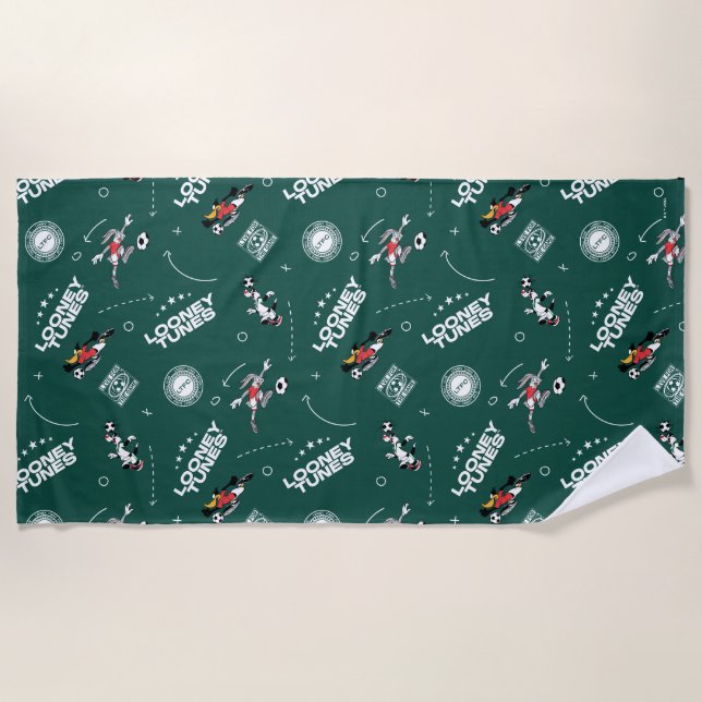 Serviette De Plage LOONEY TUNES™ Soccer Playbook Pattern (Devant)