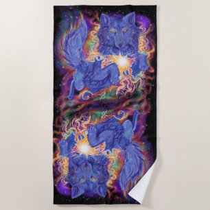 Serviette De Plage Loup cosmique