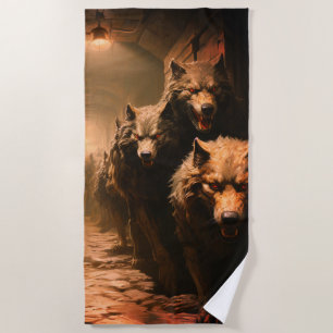 Serviette De Plage Loups maléfiques
