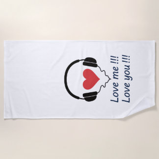 SERVIETTE DE PLAGE LOVE ME LOVE YOU