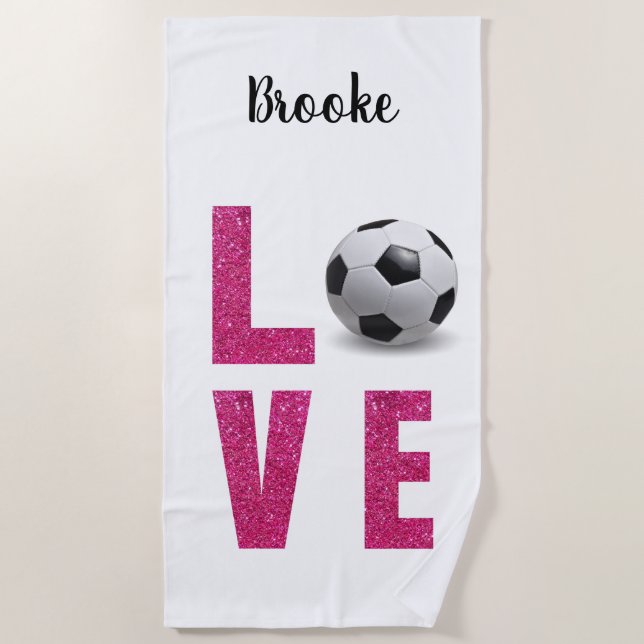Serviette De Plage Love Soccer (Devant)
