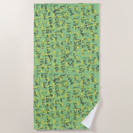 Serviette De Plage Love You Fun Summer Palms Typographie Art