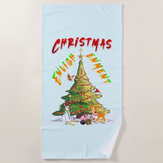 Serviette De Plage Lumière de Noël (Devant)