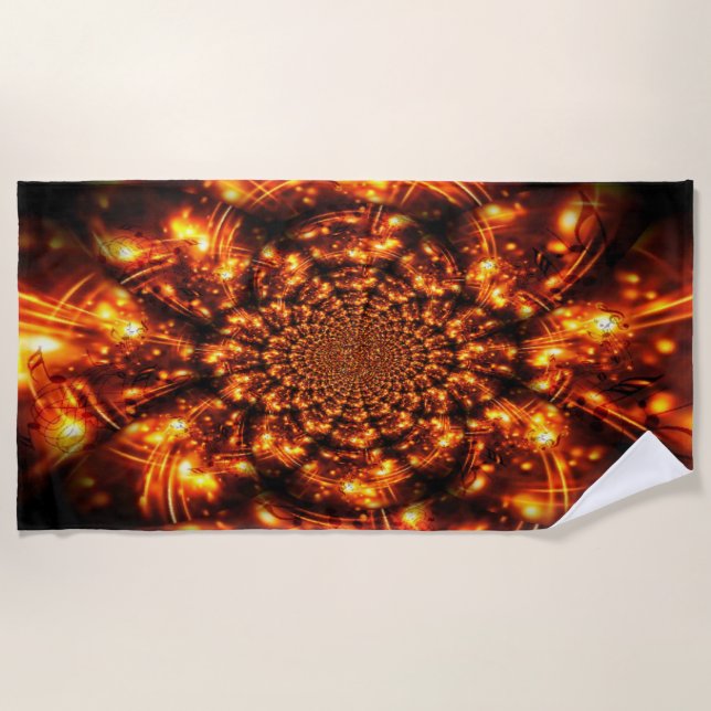 Serviette De Plage Lumières à étincelles dorées (Devant)