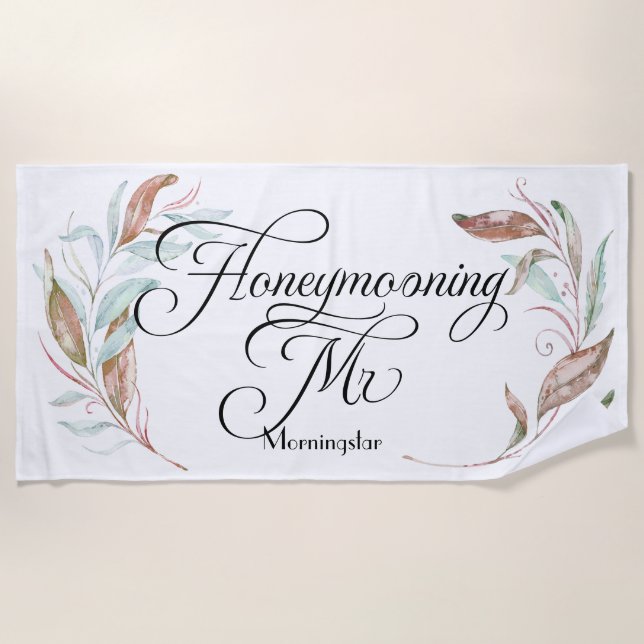 Serviette De Plage Lune de miel - M. Eucalyptus (Devant)