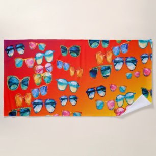 Serviette De Plage Lunettes de soleil Boho Vibes d'été