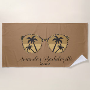 Serviette De Plage Lunettes de soleil Brown personnalisées Bacheloret