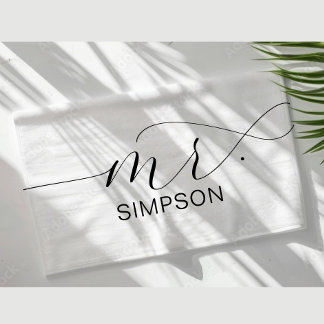 Serviette De Plage M. Black Et White Mariée Personnalisée