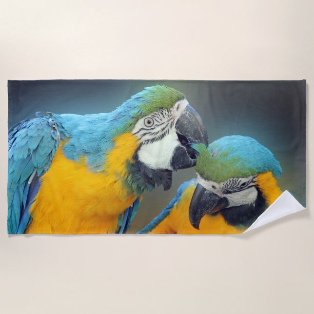Serviette De Plage Macaws in love (Devant)