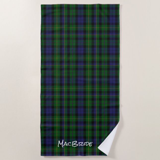 Serviette De Plage MacBride Clan Tartan Plaid Beach Towel (Devant)