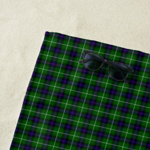 Serviette De Plage MacDonald tartan bleu vert plaid
