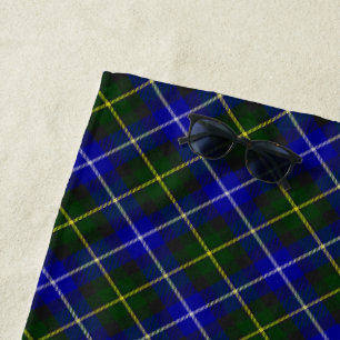 Serviette De Plage Macneil de Barra tartan bleu vert plaid