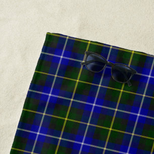 Serviette De Plage Macneil de Barra tartan bleu vert plaid