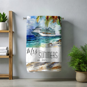 Serviette De Plage Madame Jeune Mariée Croisière en mer