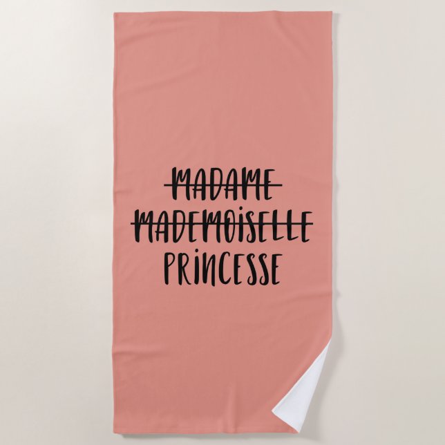 Serviette De Plage Madame Mademoiselle Princesse (Devant)