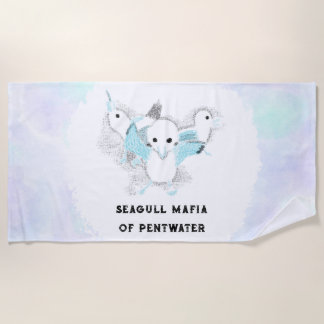 Serviette De Plage Mafia des Mouettes avec Votre Coin de Plage