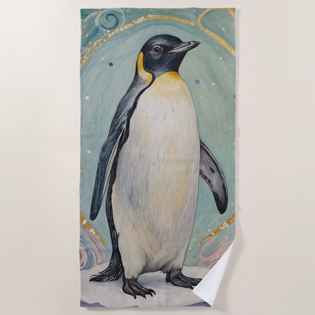 Serviette De Plage Magique Pastel Penguin (Devant)