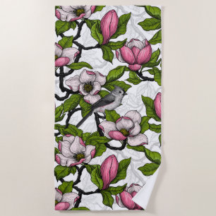 Serviette De Plage Magnolia en floraison et tireur