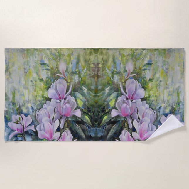 Serviette De Plage Magnolia Serenity - Art Floral de Lukian (Devant)