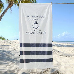 Serviette De Plage Maison de plage de la famille de l'ancre nautique