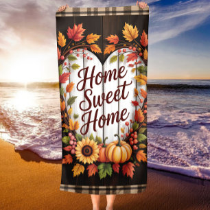 Serviette De Plage Maison Douce Maison Automne Cosy Citrouilles & Vib