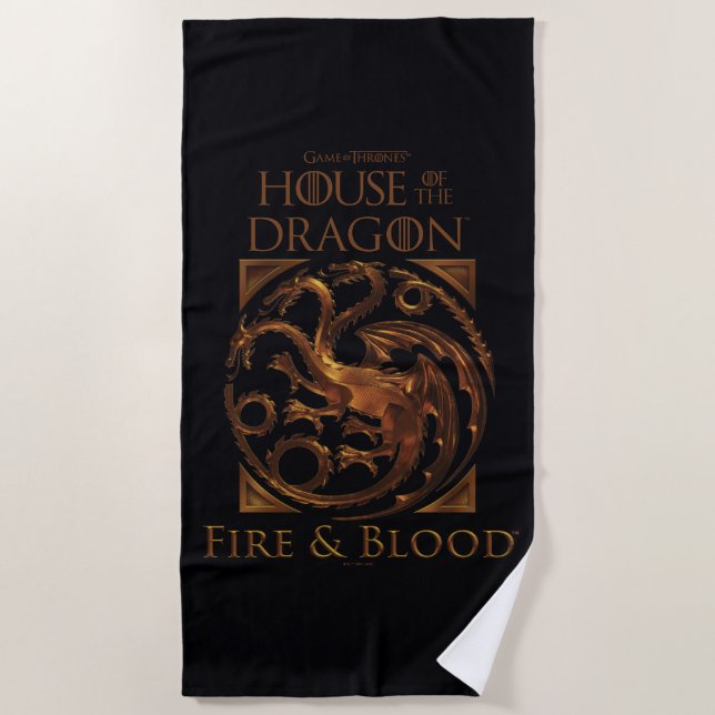 Serviette De Plage MAISON DU DRAGON | Maison Targaryen Sigil (Devant)