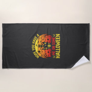 Serviette De Plage Maison hantée drôle d'Halloween sur un design