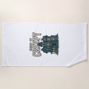 Serviette De Plage Maison Hantée Vintage Creepy Halloween Dés