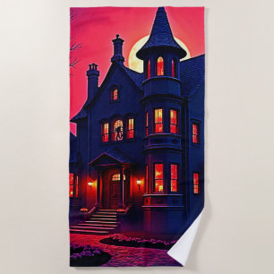 Serviette De Plage Maison Haunted éffrayant à Dusk Design