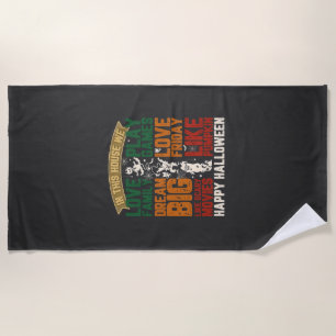 Serviette De Plage Maison Joyeux Halloween Monstres Toiles d'araignée