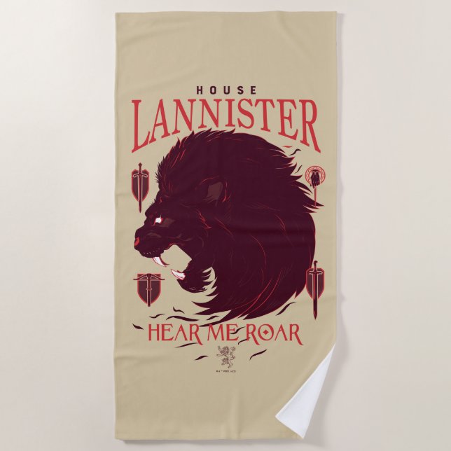 Serviette De Plage Maison Lannister - Entendez-moi Roar (Devant)