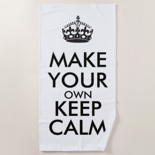 Serviette De Plage Make your own keep calm - black poster