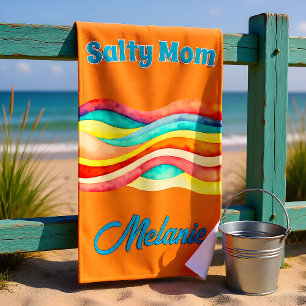 Serviette De Plage Maman Salée Ambiance Côtière Estivale