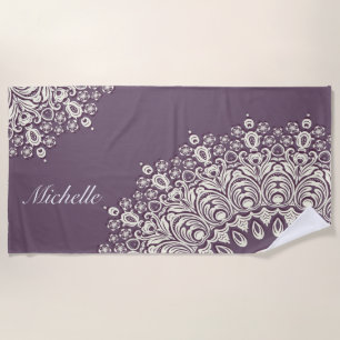 Serviette De Plage Mandala Yoga Mat avec nom, Personnalisable, Person