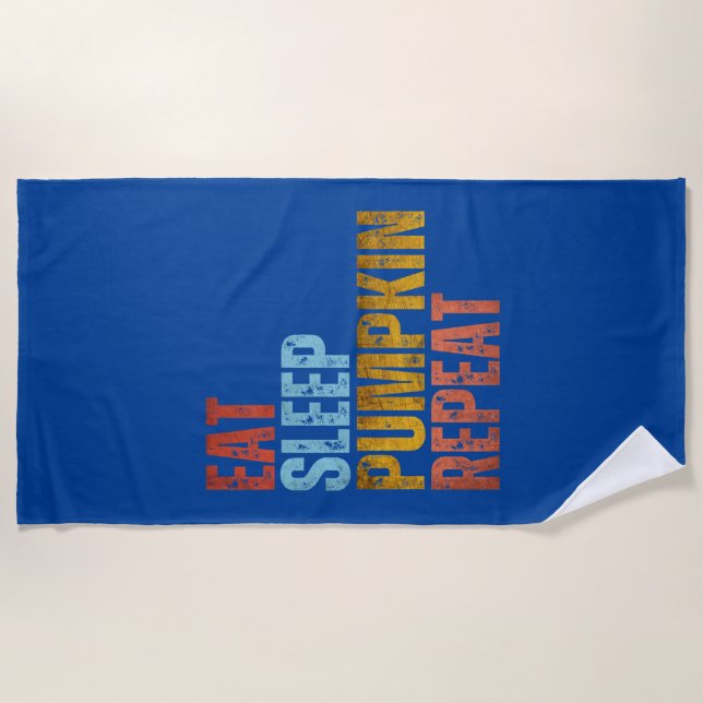 SERVIETTE DE PLAGE MANGER DORMIR CITROUILLE RÉPÉTER (Devant)