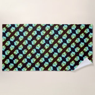 Serviette De Plage Marbre brisé abstrait art moderne blanc vert