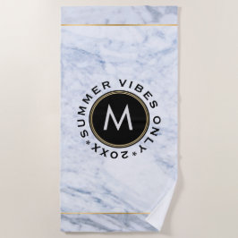 Serviette De Plage Marbre gris Imprimer Vitres d'été seulement Texte