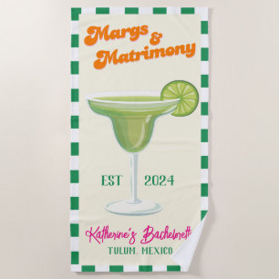Serviette De Plage Marges et Mariage Bridesmaid Bachelorette Party
