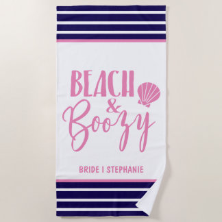 Serviette De Plage Mariée personnalisée plage et boissons alcoolisées