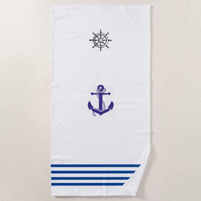 SERVIETTE DE PLAGE MARINE (Devant)