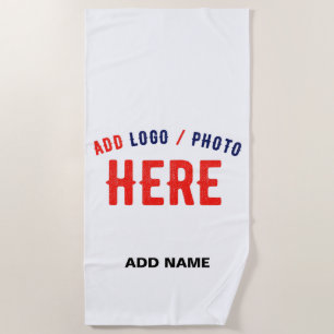 SERVIETTE DE PLAGE MARQUE BLANCHE MODERNE ET PERSONNALISABLE VÉRIFIÉE