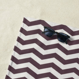 Serviette De Plage Marron pastel motif géométrique à rayures zig zag