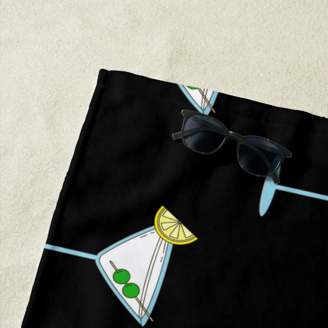 Serviette De Plage Martini Amateurs De Cocktail Bar De Verre Alcool (En situation)